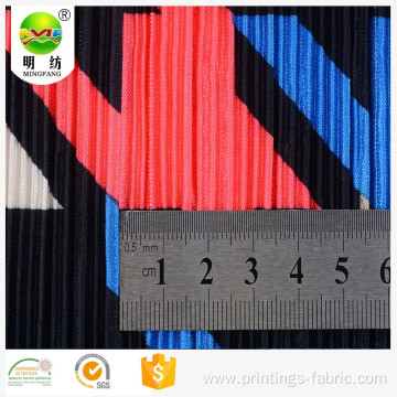 Wholesale polyester african printed pleated knitted fabric